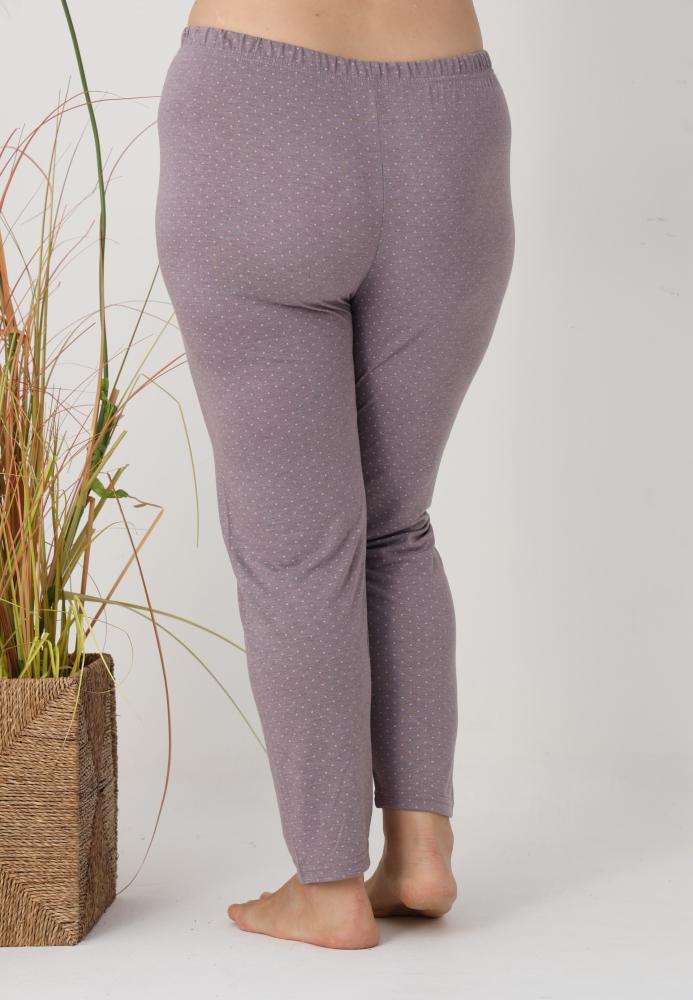 Pantaloni de Pijama Dama Lungi,Big Size,Culoare Gri Inchis cu Buline Roz , Engros